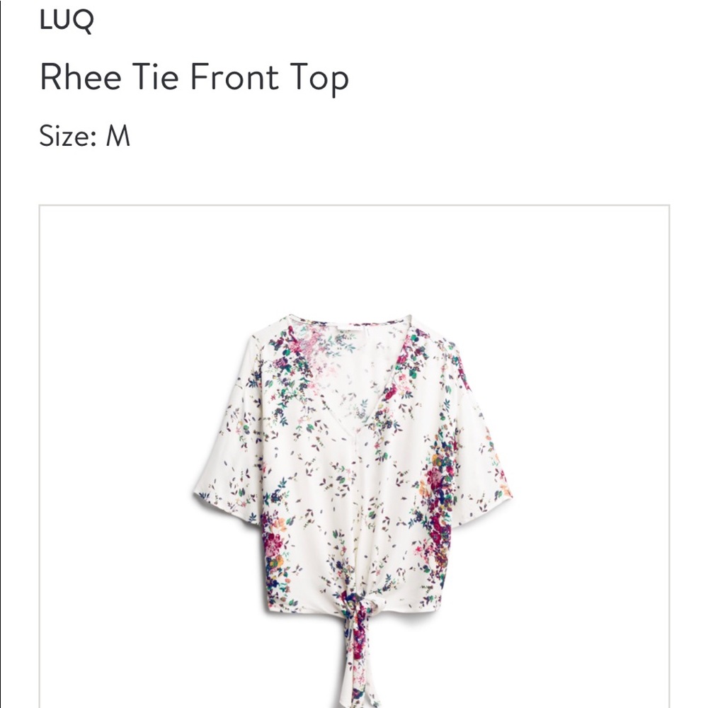 Stitch Fix LUQ Rhee Tie Front Shirt Medium NWOT